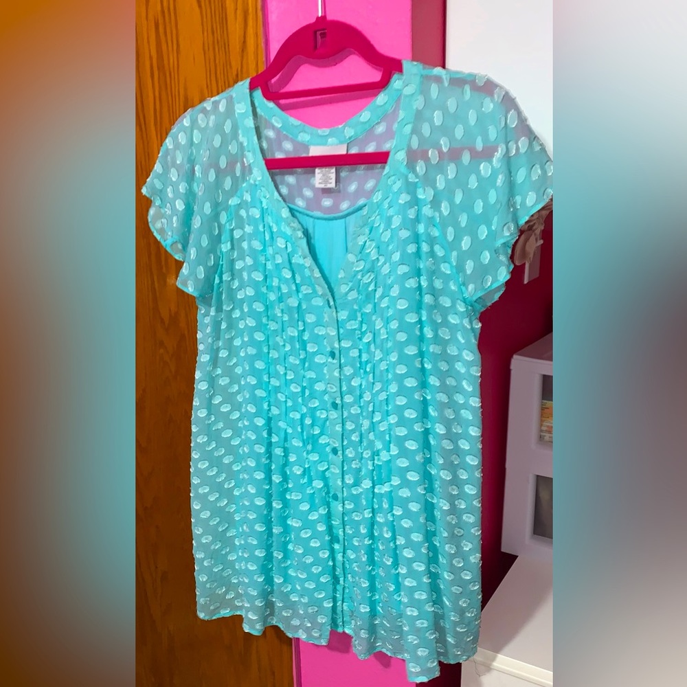 Soft Sorroundings Blouse. Size XS. Double Lined, sheer on top layer. EUC.
